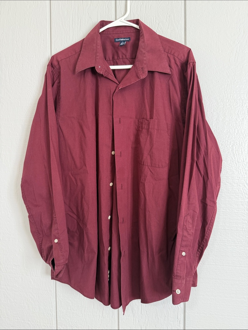 croft & barrow Men's Deep Wine Long-Sleeve Dress Shirt